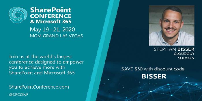 Speaking at SharePoint Conference 2020 in Las Vegas
