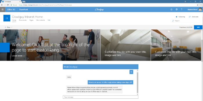 Boost your Modern Workplace with Microsoft's AI ecosystem - Part 1 - SharePoint Online Intranet Bot
